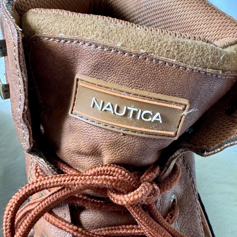 Nautica Waterproof Insulated Duck Lace-Up Brown Cold Weather Snow Boots Size 10 - Picture 5 of 14